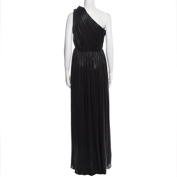 Retrofete Andrea Shiny Black One Shoulder Gown Slit, Size S (NWT), prom, maxi - Picture 6 of 7